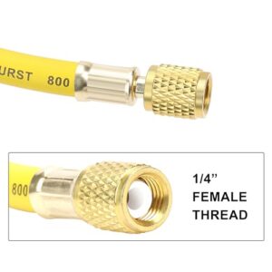 Hromee 60″ AC Charging Hose 1/4 SAE 800 PSI HVAC Refrigerant Line