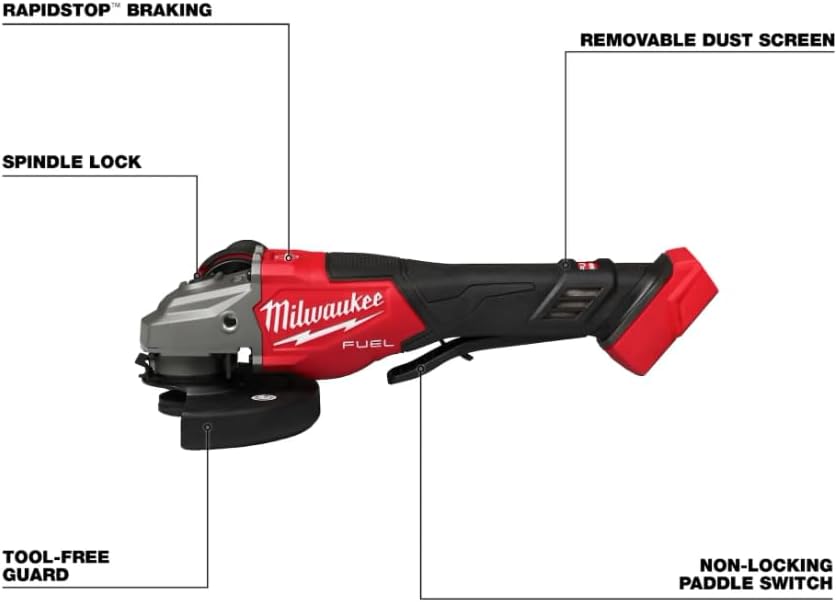 Milwaukee M18 FUEL 18V Brushless 4.5/6in Grinder w/ Brake Tool Only 2 Milwaukee M18 FUEL 18V Brushless 4.5/6in Grinder w/ Brake Tool Only - Image 2