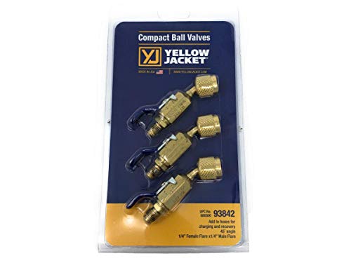 Yellow Jacket 93842 3-Pack 45 Degree Compact Ball Valves HVAC 1 hvac tools yellow jacket