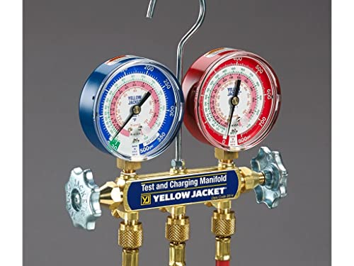 Yellow Jacket 41866 R600A Refrigerant Gauge 2-Valve Manifold Set 1 hvac tools clearance yellow jacket