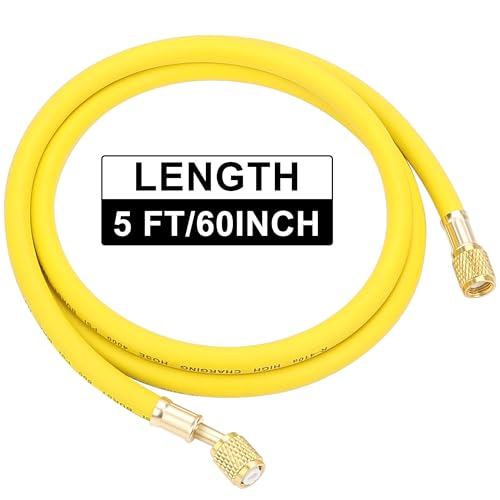 Hromee 60" AC Charging Hose 1/4 SAE 800 PSI HVAC Refrigerant Line 4 Hromee 60" AC Charging Hose 1/4 SAE 800 PSI HVAC Refrigerant Line - Image 4