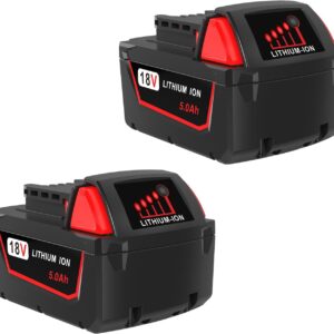 5.0Ah 18V Lithium-ion Replacement Batteries Replacement for Milwaukee M18 Battery 48-11-1850, Compatible with Milwaukee 18 Volt Original Charger
