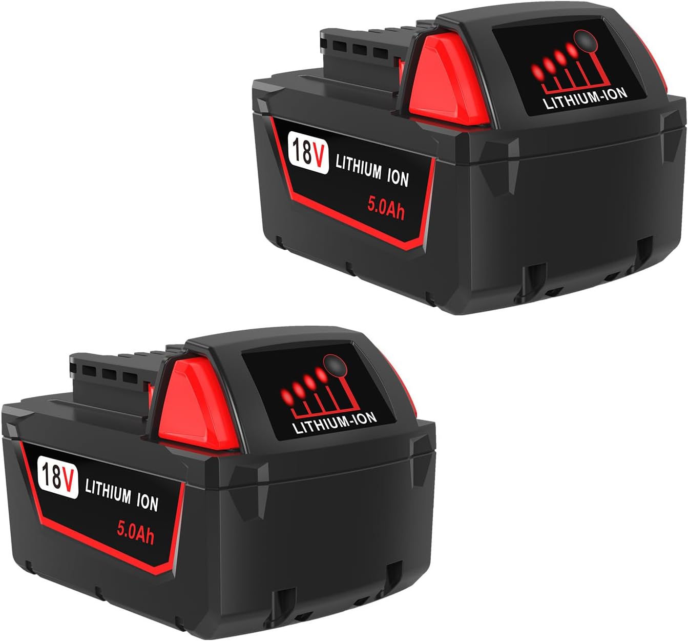 5.0Ah 18V Milwaukee M18 Replacement Battery 48-11-1850 Li-ion 1 5.0Ah 18V Lithium-ion Replacement Batteries Replacement for Milwaukee M18 Battery 48-11-1850, Compatible with Milwaukee 18 Volt Original Charger