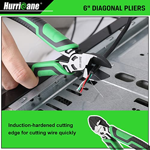 HURRICANE 3PC Heavy Duty Pliers Set 8in Linesman Needle Nose 6in Diagonal Cutting 6 HURRICANE 3PC Heavy Duty Pliers Set 8in Linesman Needle Nose 6in Diagonal Cutting - Image 6
