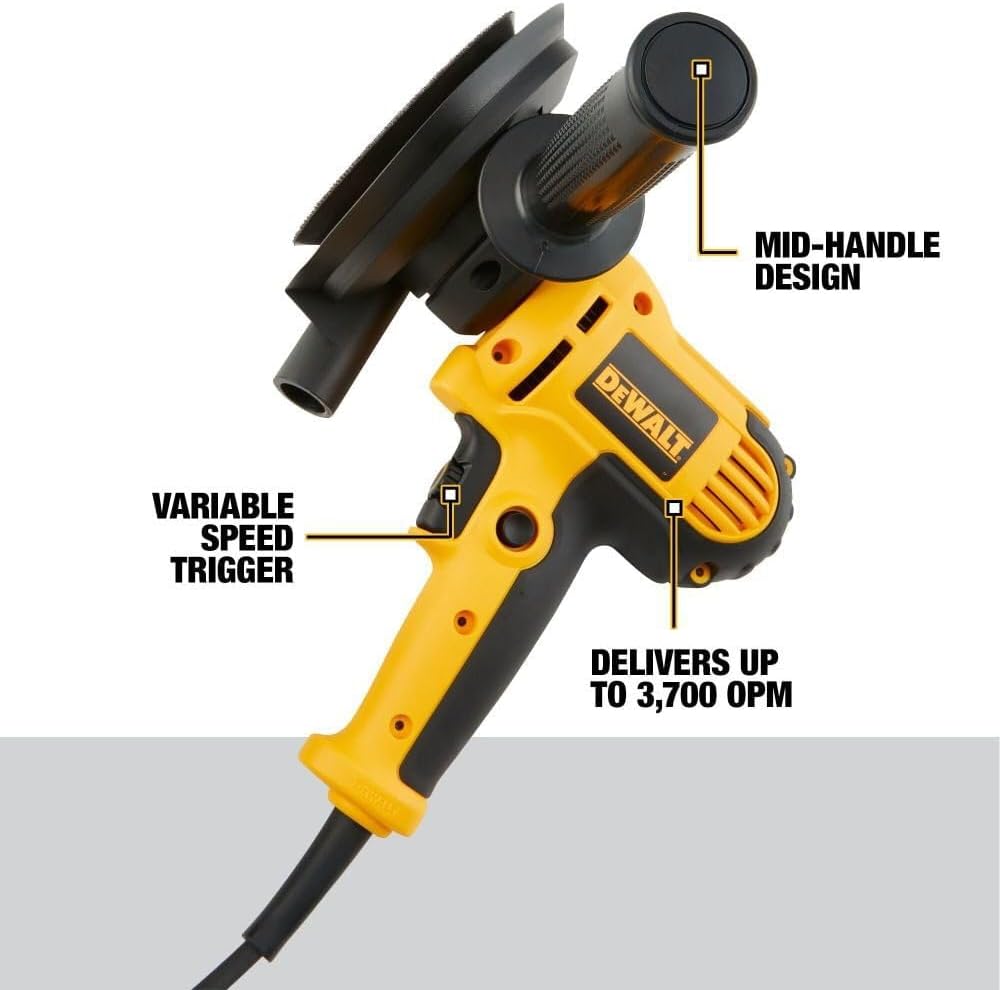 DEWALT 5-Inch Variable Speed Rotary Sander with Dust Shroud 5 DEWALT 5-Inch Variable Speed Rotary Sander with Dust Shroud - Image 5