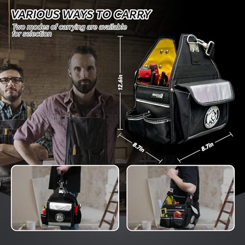 MARUTAI 12" Tool Tote Bag 44 Pockets Waterproof Base Storage 3 MARUTAI 12" Tool Tote Bag 44 Pockets Waterproof Base Storage - Image 3