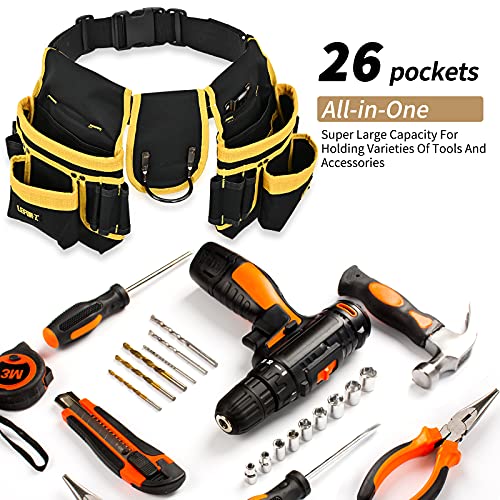 LEFOR·Z 26-Pocket Tool Belt - Heavy Duty Adjustable Work Apron 3 LEFOR·Z 26-Pocket Tool Belt - Heavy Duty Adjustable Work Apron - Image 3