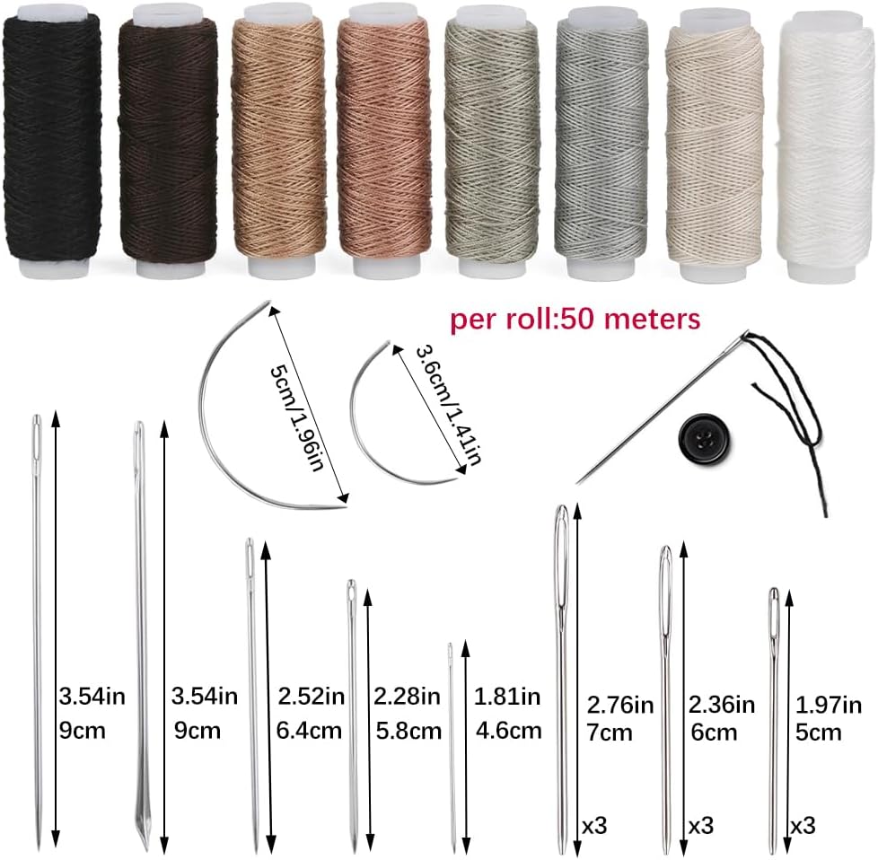 BAGERLA Heavy Duty Upholstery Repair Kit with Awl Thread Needles 2 BAGERLA Heavy Duty Upholstery Repair Kit with Awl Thread Needles - Image 2