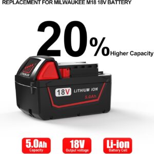 5.0Ah 18V Milwaukee M18 Replacement Battery 48-11-1850 Li-ion