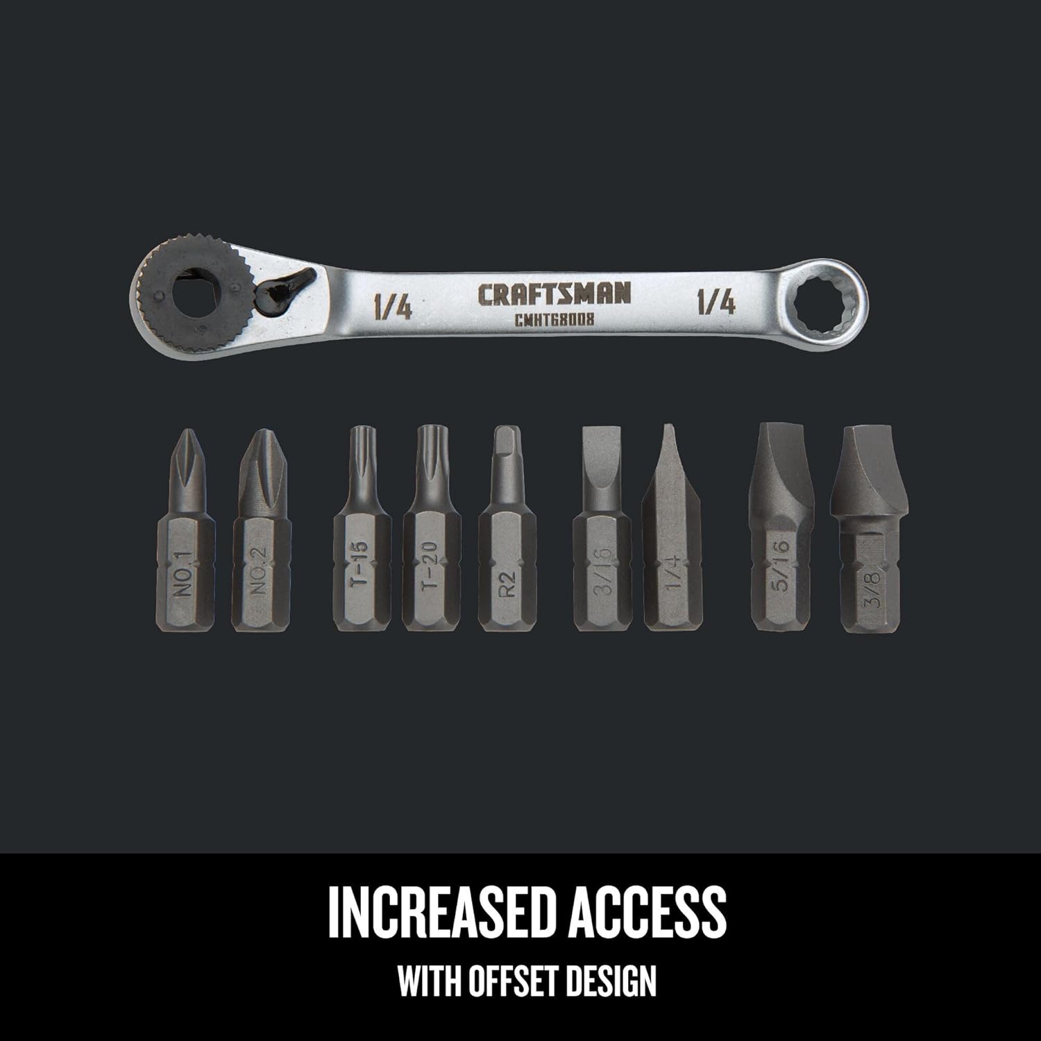 CRAFTSMAN 10-Piece Ratcheting Offset Screwdriver Multi-Bit Set 4 CRAFTSMAN 10-Piece Ratcheting Offset Screwdriver Multi-Bit Set - Image 4