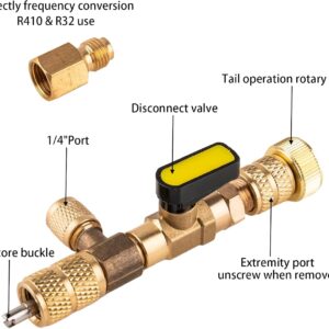 HVAC Valve Core Remover Tool Set with Hex Adapters & Wrench Kit
