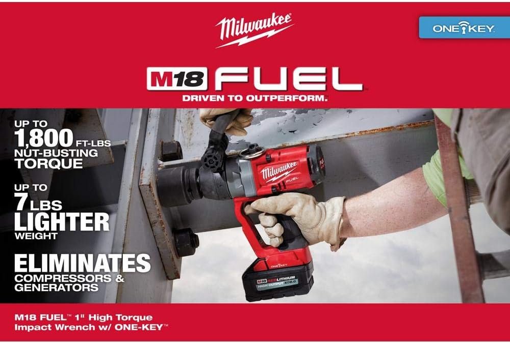 Milwaukee M18 FUEL 1" High Torque Impact Wrench Kit 8.0Ah Battery 4 Milwaukee M18 FUEL 1" High Torque Impact Wrench Kit 8.0Ah Battery - Image 4