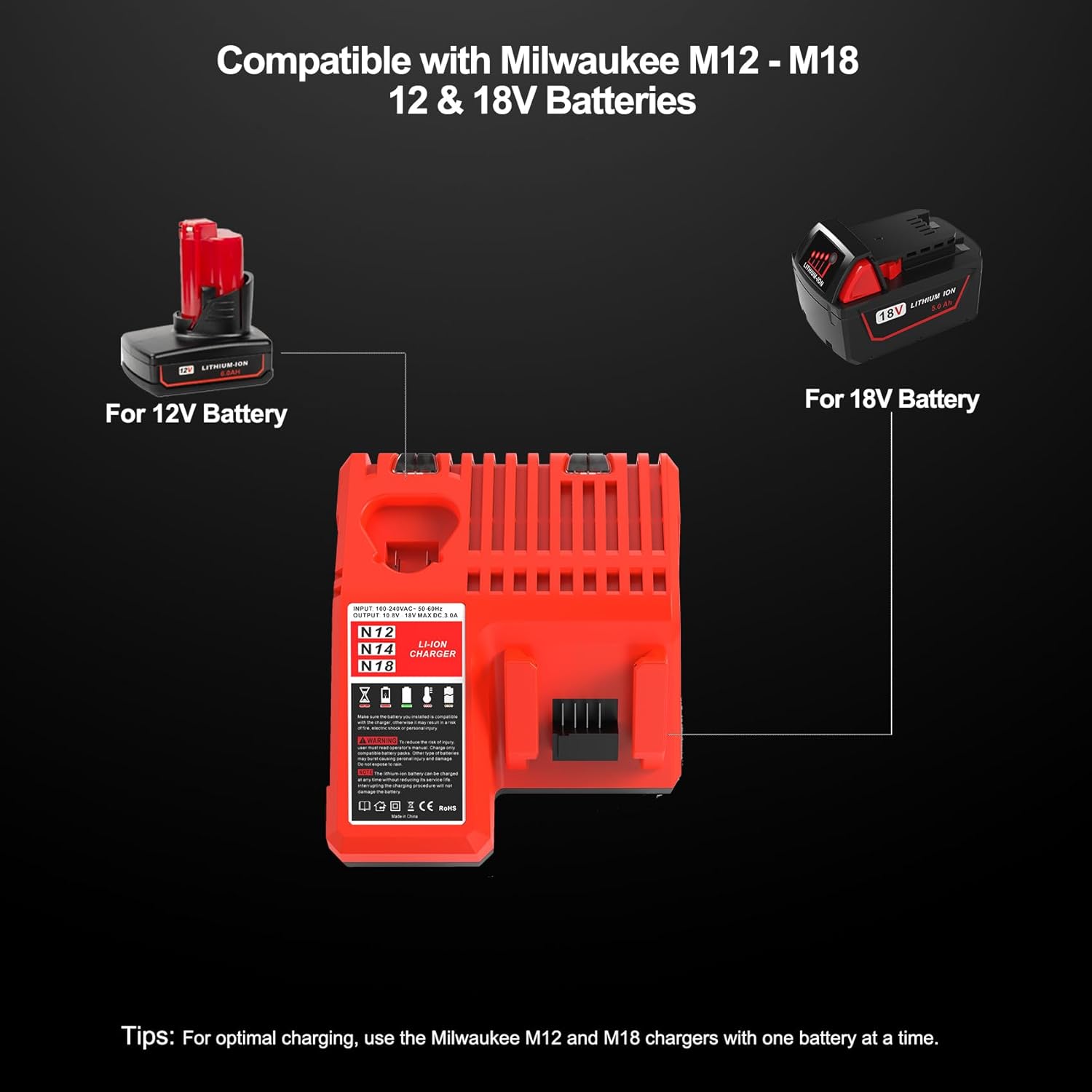 Milwaukee M18 Battery 2Pack 5.0Ah with Charger 48-11-1850 Combo Kit 6 Milwaukee M18 Battery 2Pack 5.0Ah with Charger 48-11-1850 Combo Kit - Image 6