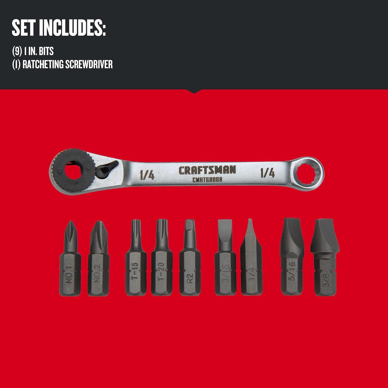 CRAFTSMAN 10-Piece Ratcheting Offset Screwdriver Multi-Bit Set 2 CRAFTSMAN 10-Piece Ratcheting Offset Screwdriver Multi-Bit Set - Image 2