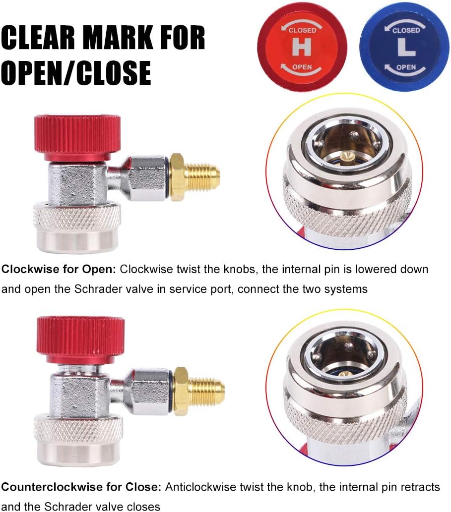 JIFETOR R134A AC Quick Coupler Can Tap Valve HVAC Recharge Kit 4 JIFETOR R134A AC Quick Coupler Can Tap Valve HVAC Recharge Kit - Image 4