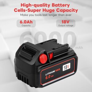 Mrupoo 4-Pack 18V 6000mAh Battery for Milwaukee M18 Tools 48-11-1860