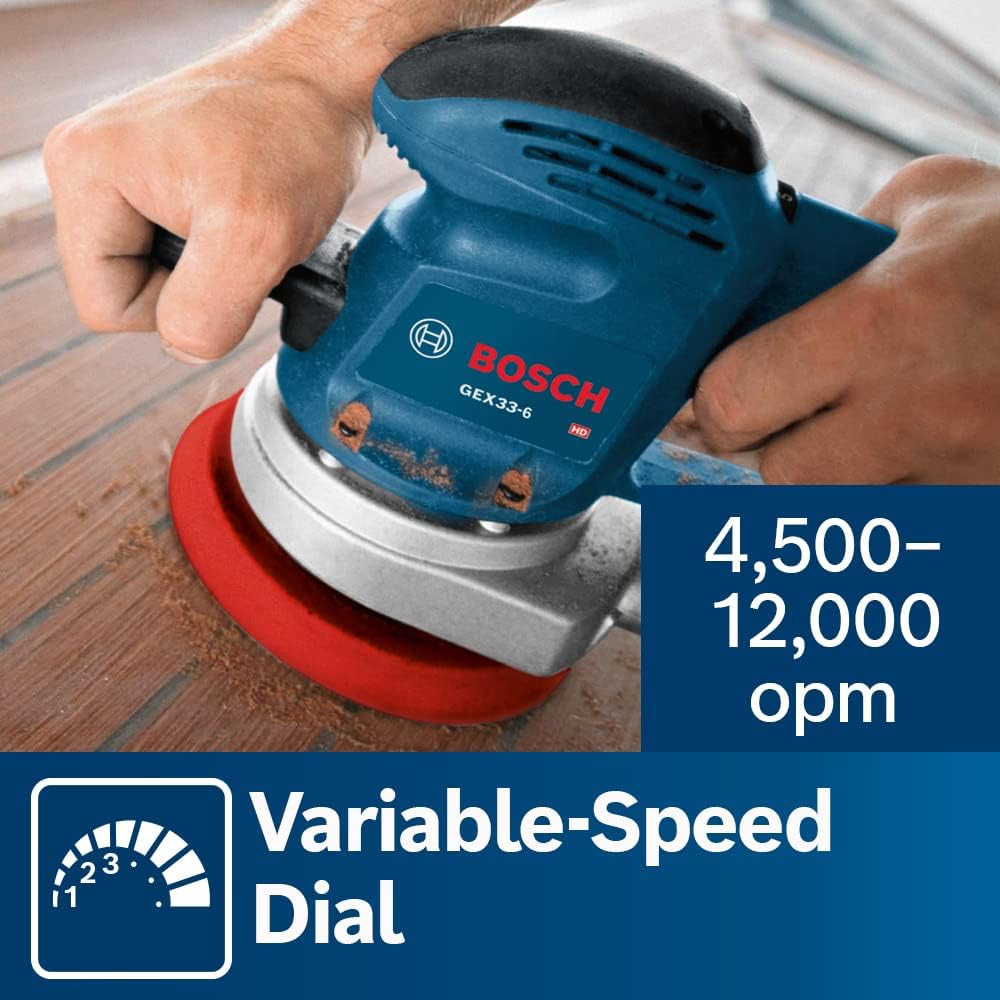BOSCH GEX33-6N 6 Inch Random Orbit Sander Polisher Multi-Hole 7 BOSCH GEX33-6N 6 Inch Random Orbit Sander Polisher Multi-Hole - Image 7