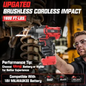 Milwaukee 18V Cordless Impact Wrench 1/2″ 1600 Ft-Lbs Brushless