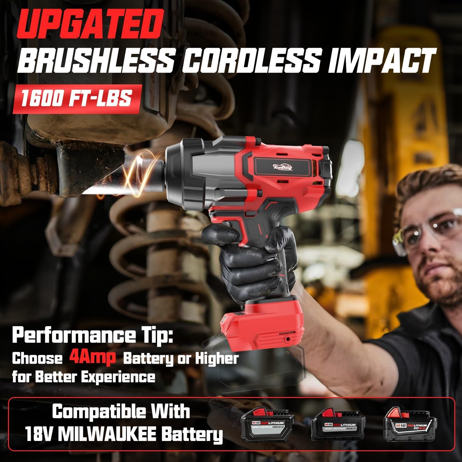 Milwaukee 18V Cordless Impact Wrench 1/2" 1600 Ft-Lbs Brushless 2 Milwaukee 18V Cordless Impact Wrench 1/2" 1600 Ft-Lbs Brushless - Image 2