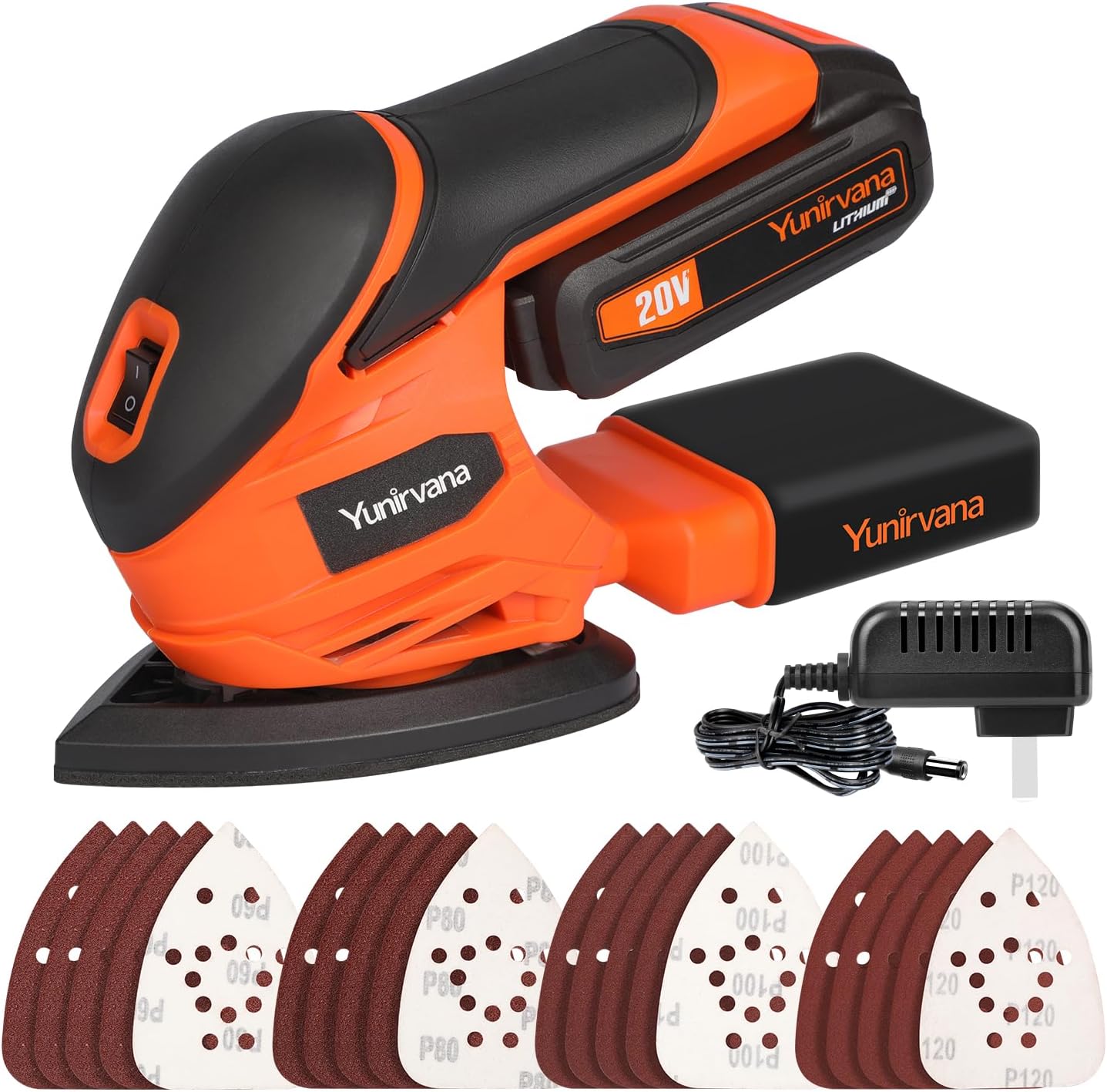 20V Cordless Detail Sander Kit 12000RPM Battery Dust Collector 1 sander tool cordless