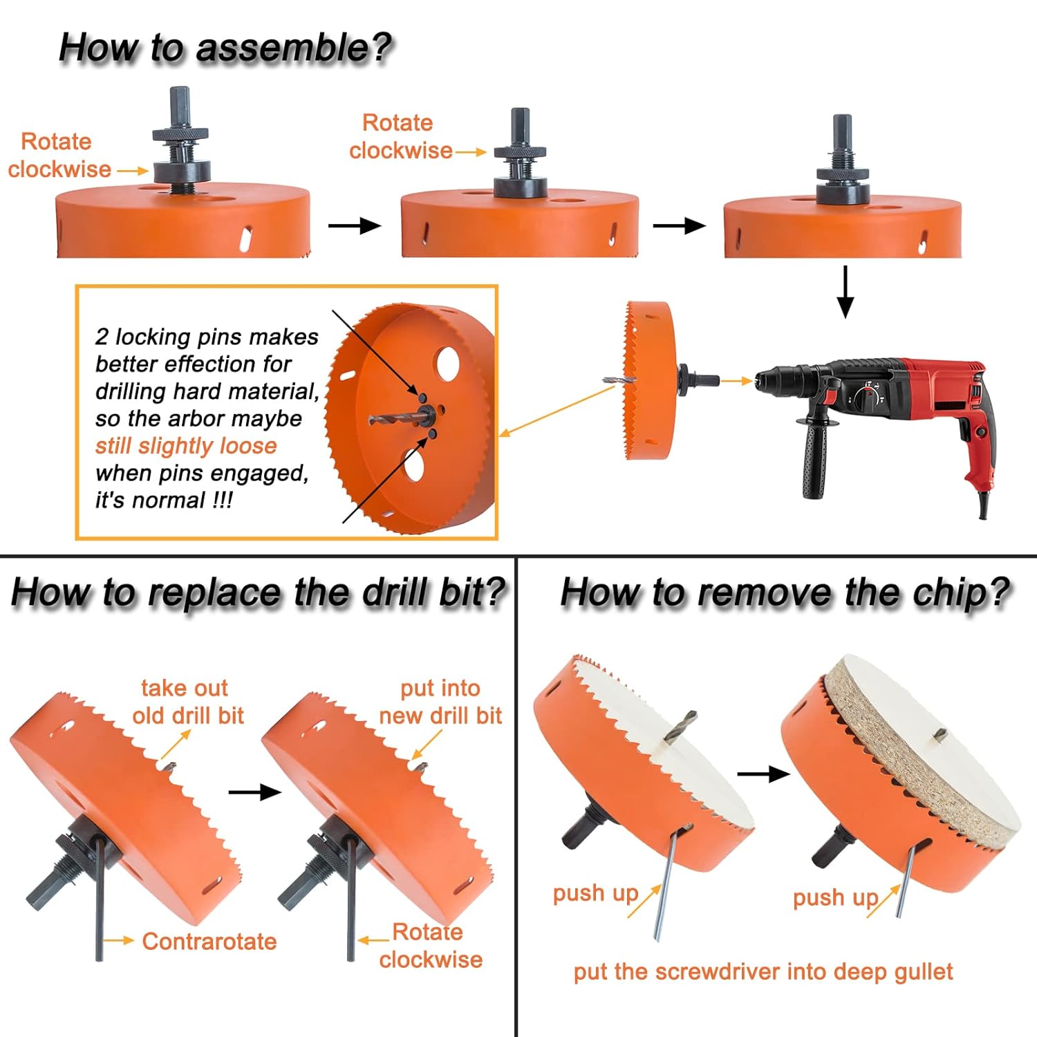 6" Bi-Metal Hole Saw Kit 152mm Metal Wood Plastic Cutter with Arbor 5 6" Bi-Metal Hole Saw Kit 152mm Metal Wood Plastic Cutter with Arbor - Image 5
