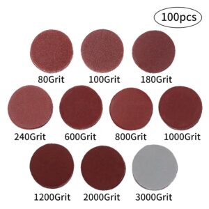 Coceca 100pc Sanding Disc Kit 2″ Drill Attachment 80-3000 Grit