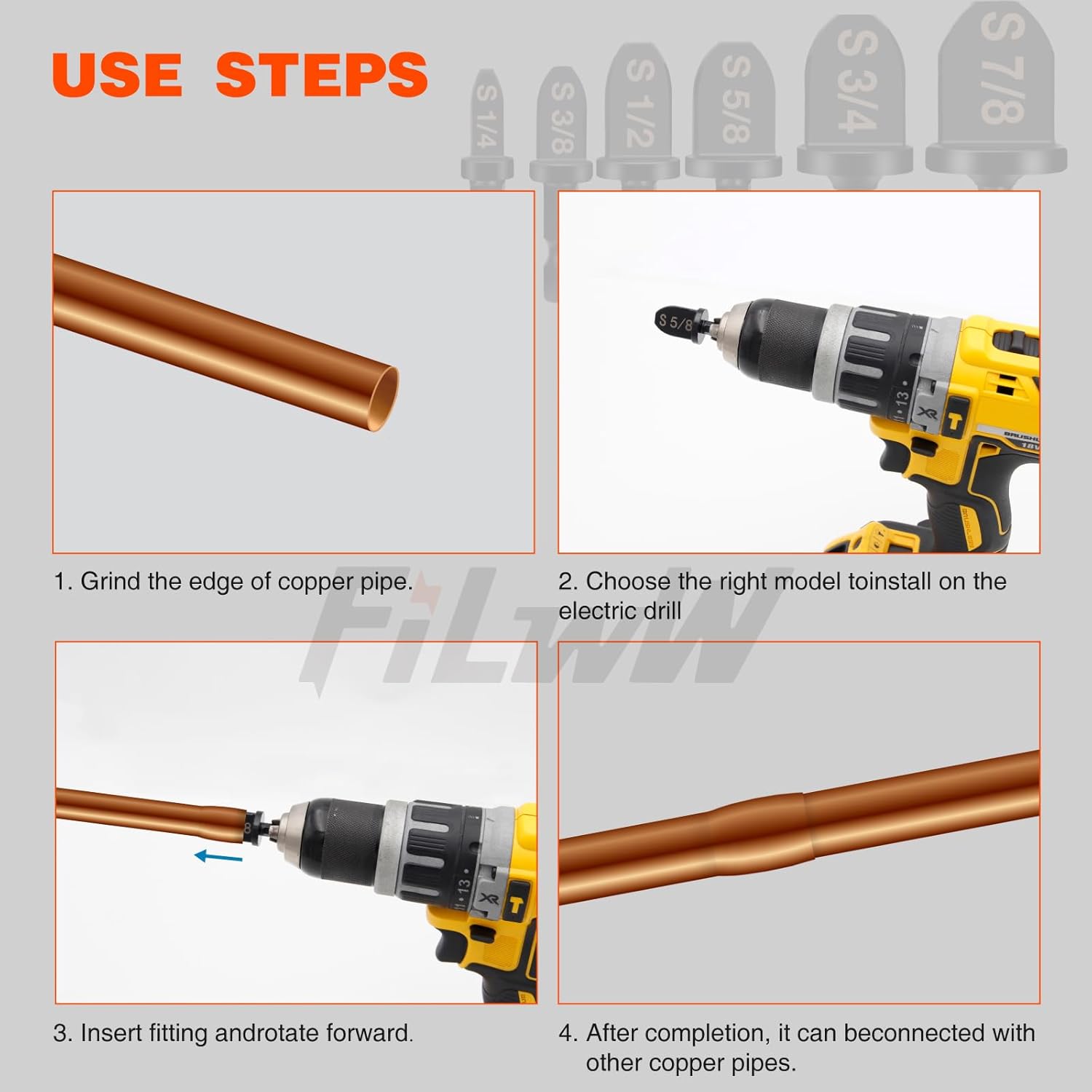 12PC HVAC Swage Tool Kit Copper Tube Expander Set with Bit Holder 5 12PC HVAC Swage Tool Kit Copper Tube Expander Set with Bit Holder - Image 5