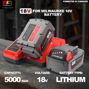 18V 5.0Ah Lithium Battery for Milwaukee M18 48-11-1850 Tools