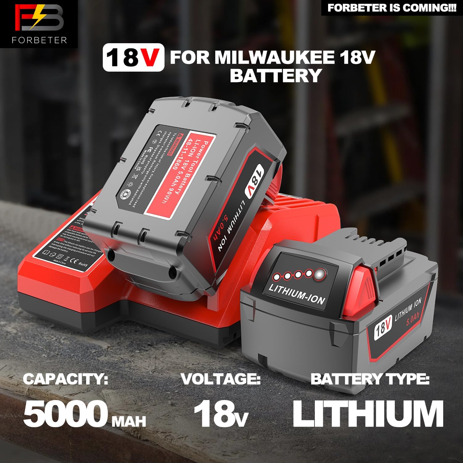 18V 5.0Ah Lithium Battery for Milwaukee M18 48-11-1850 Tools 2 18V 5.0Ah Lithium Battery for Milwaukee M18 48-11-1850 Tools - Image 2