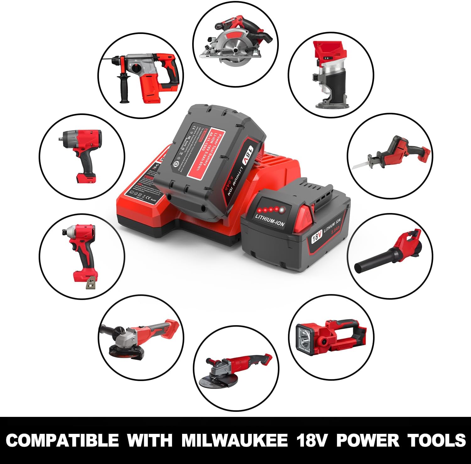18V 5.0Ah Lithium Battery for Milwaukee M18 48-11-1850 Tools 8 18V 5.0Ah Lithium Battery for Milwaukee M18 48-11-1850 Tools - Image 8
