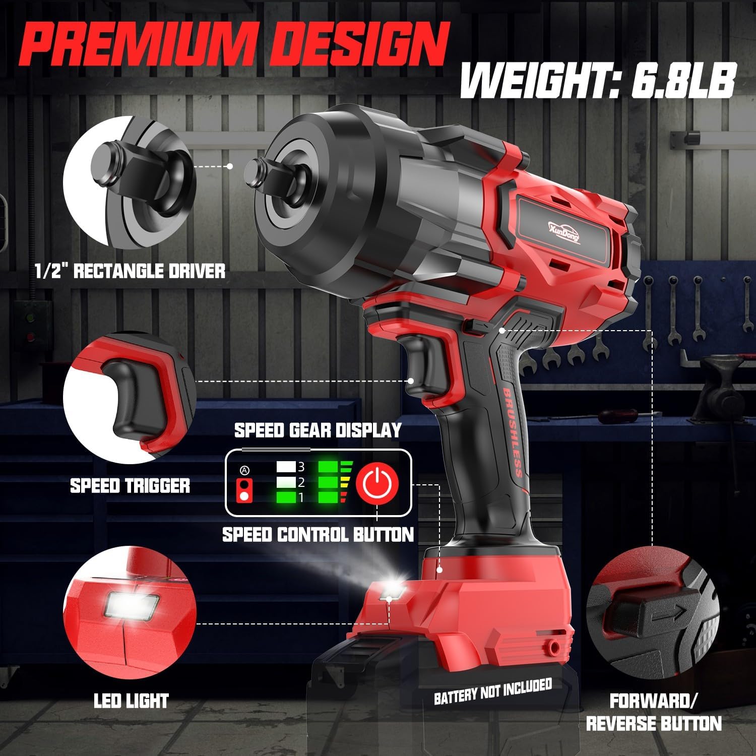 Milwaukee 18V Cordless Impact Wrench 1/2" 1600 Ft-Lbs Brushless 5 Milwaukee 18V Cordless Impact Wrench 1/2" 1600 Ft-Lbs Brushless - Image 5