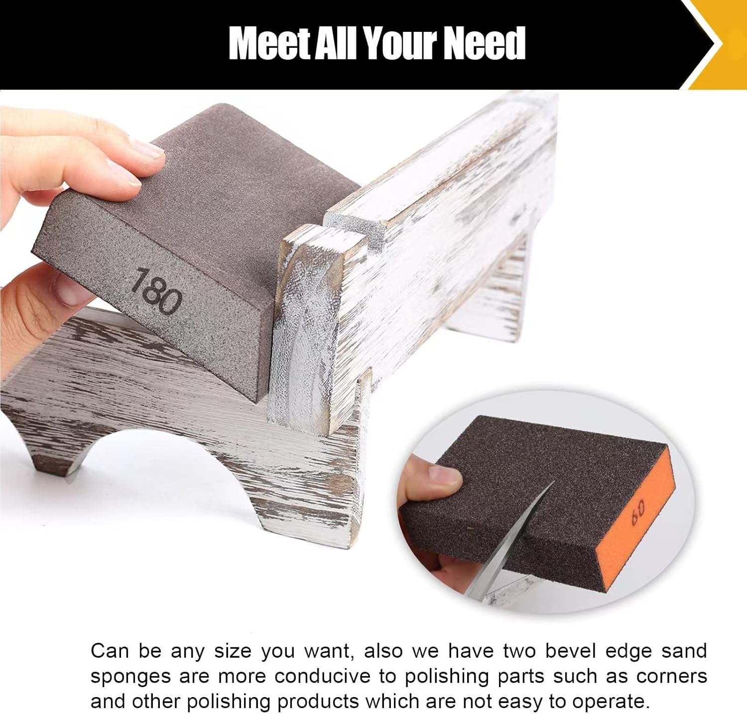 BOSHCRFAT 10pk Washable Sanding Blocks 60-220 Grit Wood Metal Drywall 6 BOSHCRFAT 10pk Washable Sanding Blocks 60-220 Grit Wood Metal Drywall - Image 6