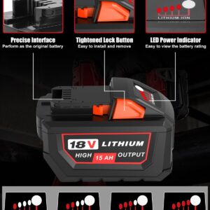 Milwaukee 18V 15Ah Battery 4Pack High Output Replacement 48-11-1850