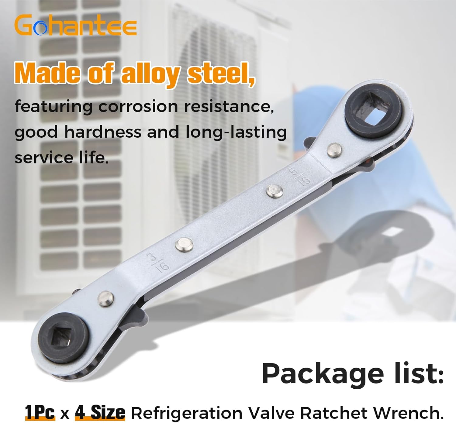 4-in-1 HVAC Ratchet Wrench Set for AC Refrigeration Service Tool 6 4-in-1 HVAC Ratchet Wrench Set for AC Refrigeration Service Tool - Image 6