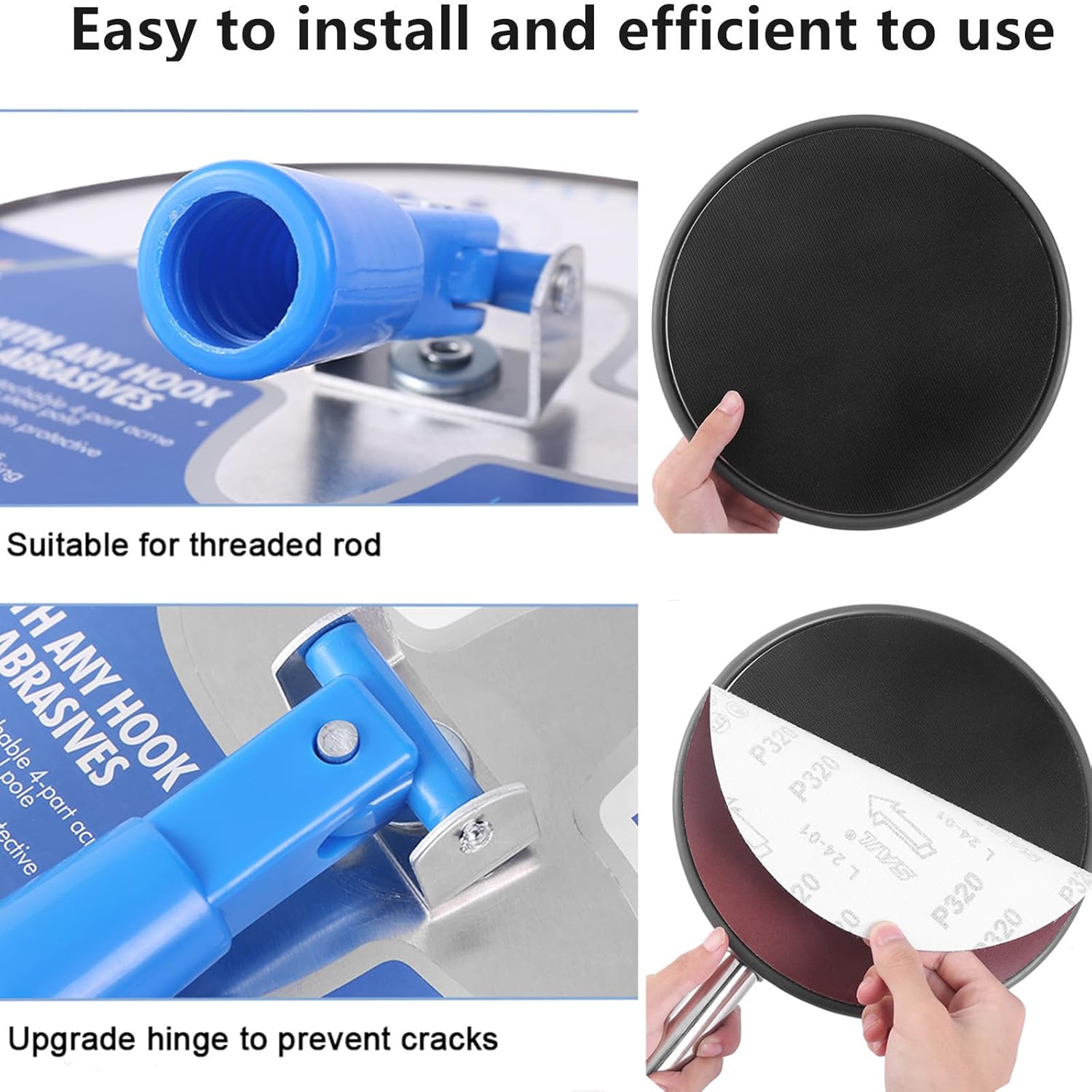 Drywall Pole Sander 30-86" with 5 Sanding Sheets for Walls Ceilings 3 Drywall Pole Sander 30-86" with 5 Sanding Sheets for Walls Ceilings - Image 3