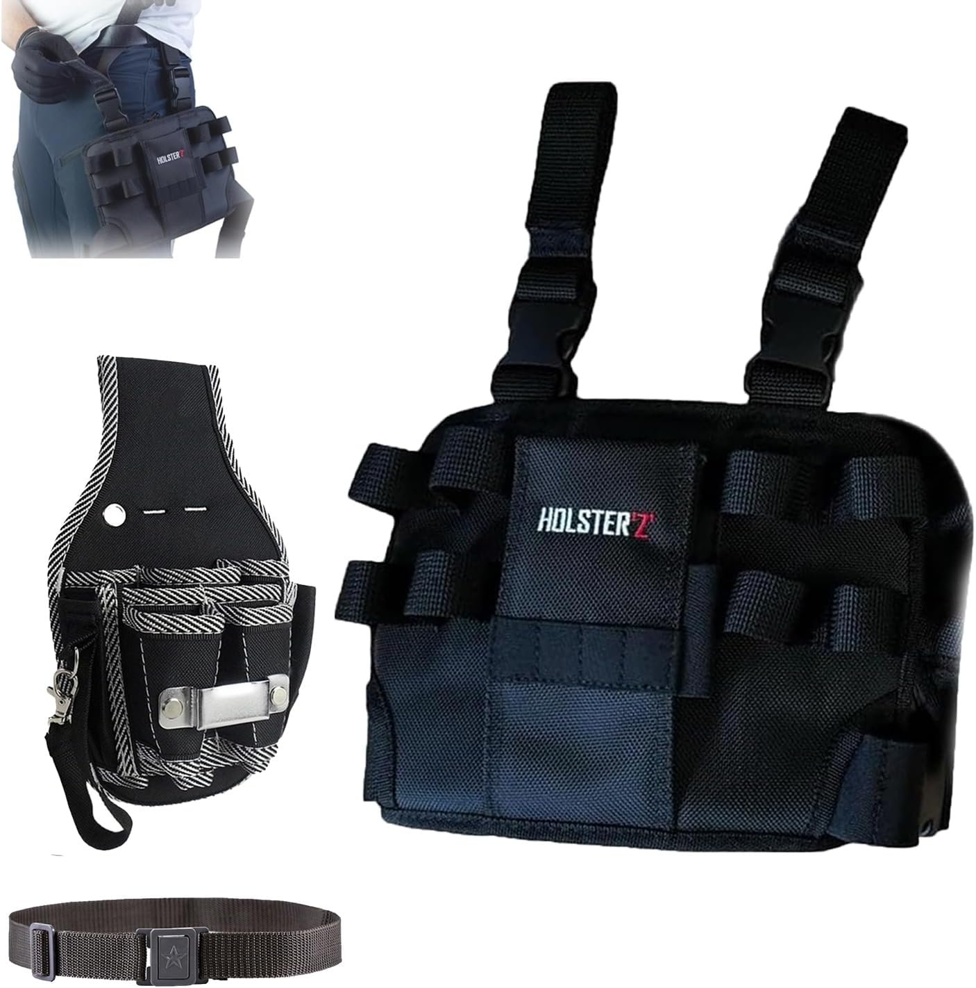Holster Z 2.0 Electrician Tool Pouch Set with Belt Clip 1 hvac tool set with bag