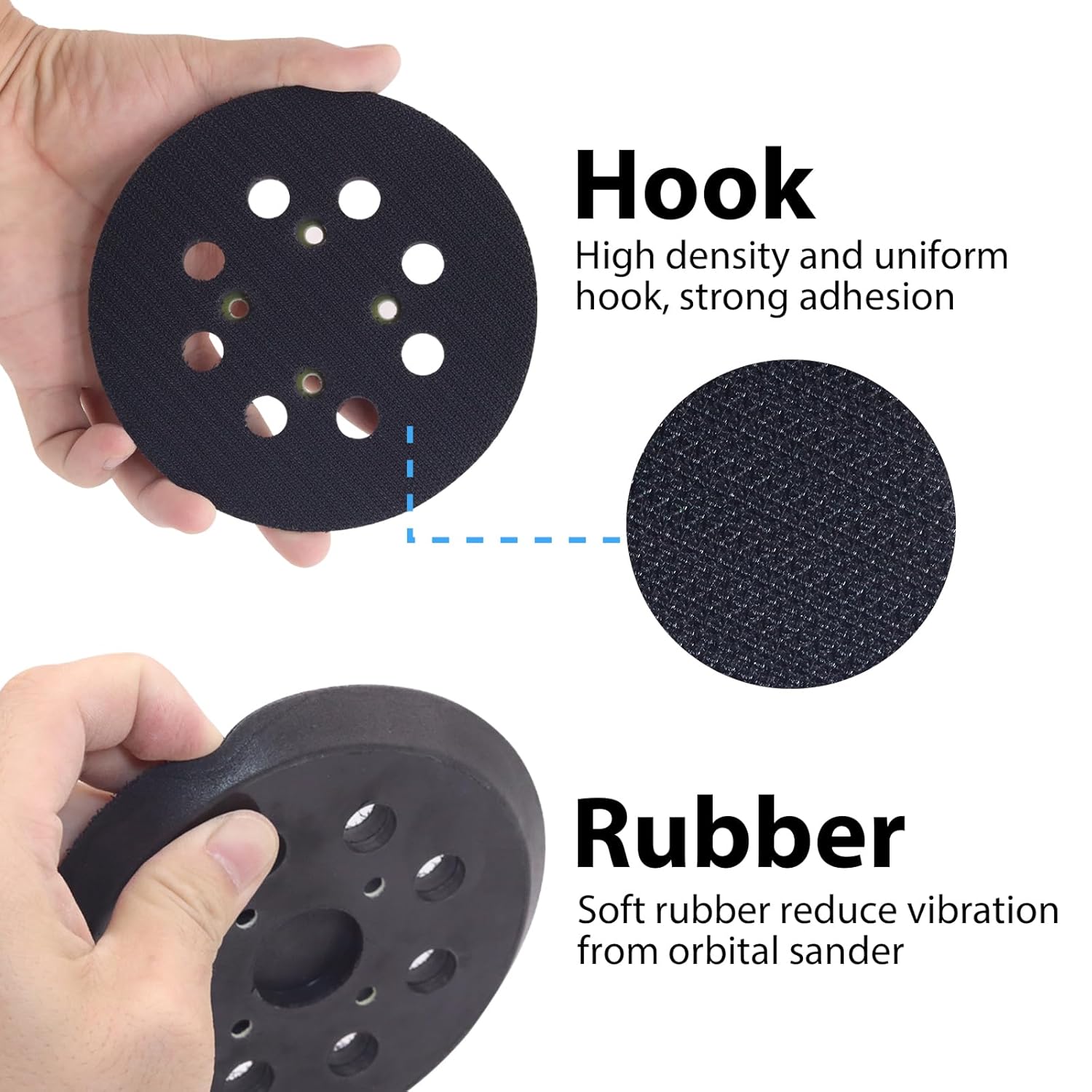 5" Orbital Sander Pad 8-Hole Fits Ryobi Milwaukee Ridgid Craftsman 4 5" Orbital Sander Pad 8-Hole Fits Ryobi Milwaukee Ridgid Craftsman - Image 4