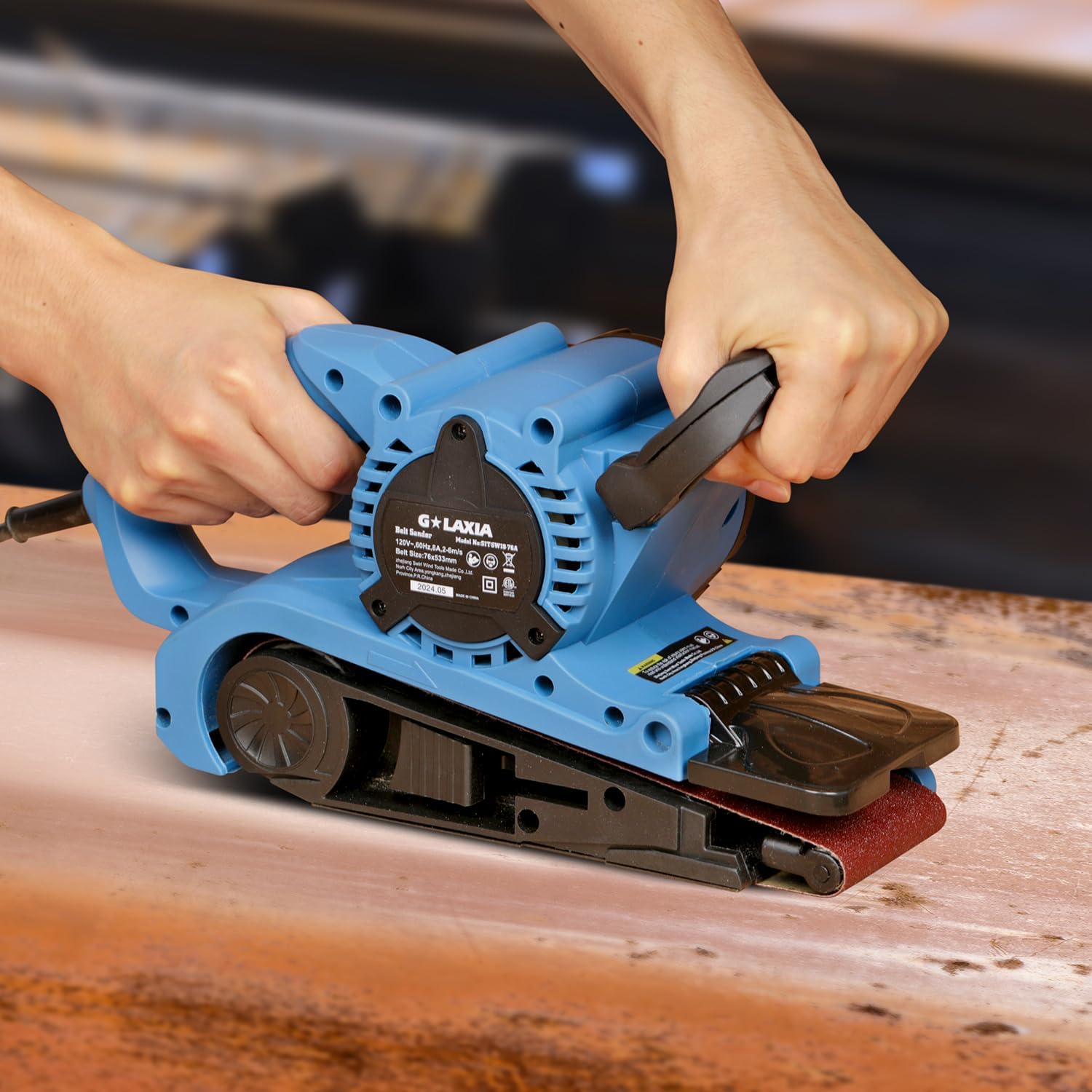 8 Amp Belt Sander 3x21 Variable Speed Dust Bag Wood Polisher 3 8 Amp Belt Sander 3x21 Variable Speed Dust Bag Wood Polisher - Image 3