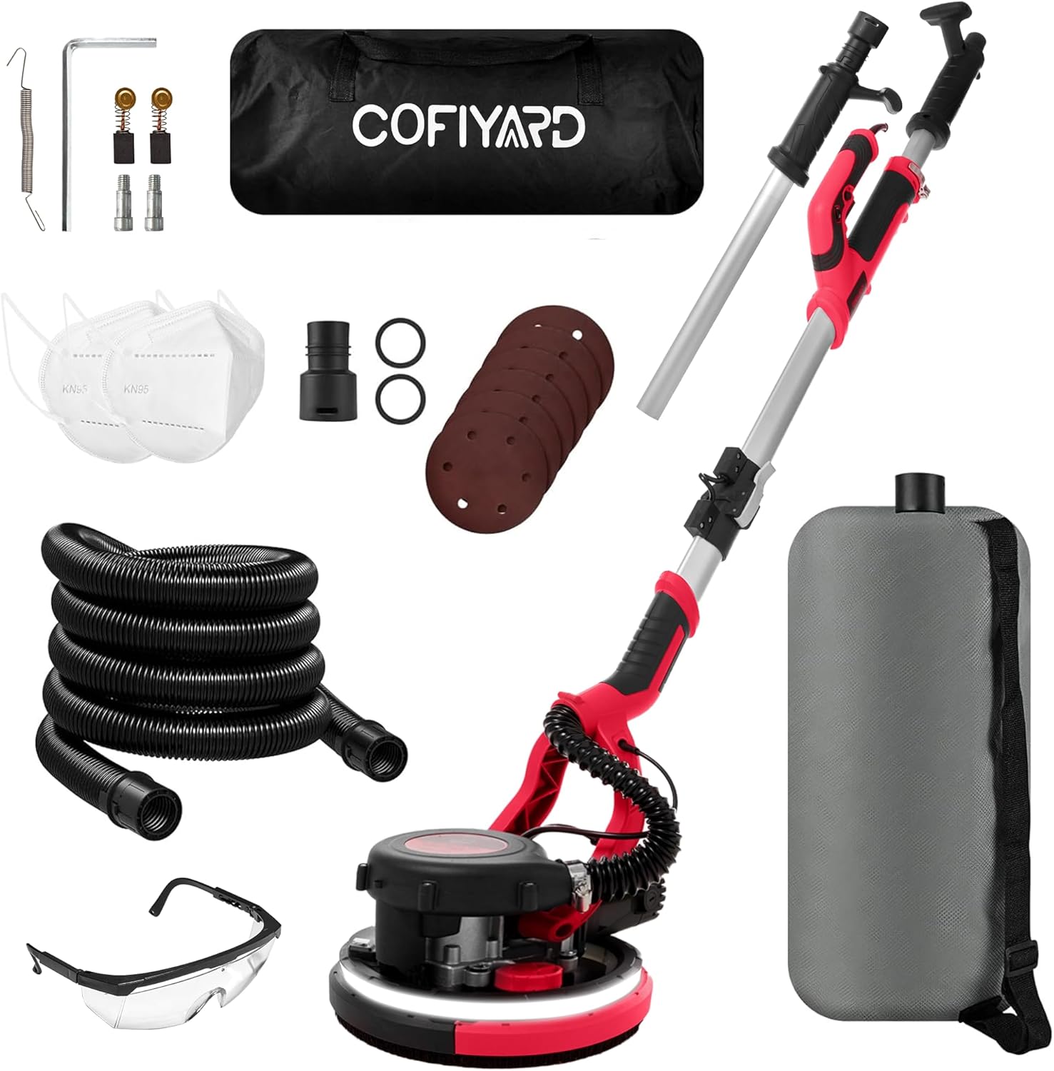 1250W Electric Drywall Sander with Vacuum 7-Speed LED Light Tool 1 sander tool drywall