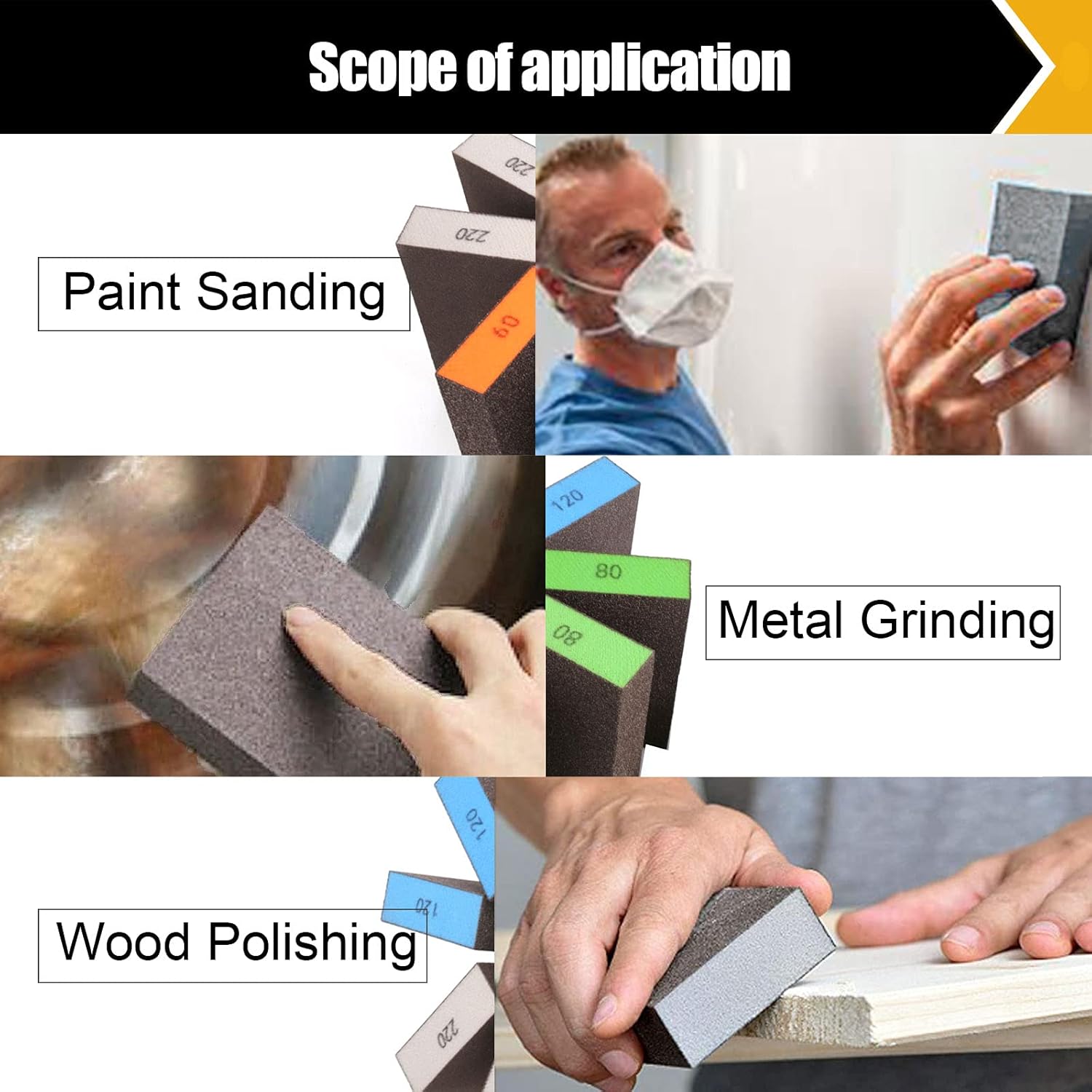 BOSHCRFAT 10pk Washable Sanding Blocks 60-220 Grit Wood Metal Drywall 7 BOSHCRFAT 10pk Washable Sanding Blocks 60-220 Grit Wood Metal Drywall - Image 7