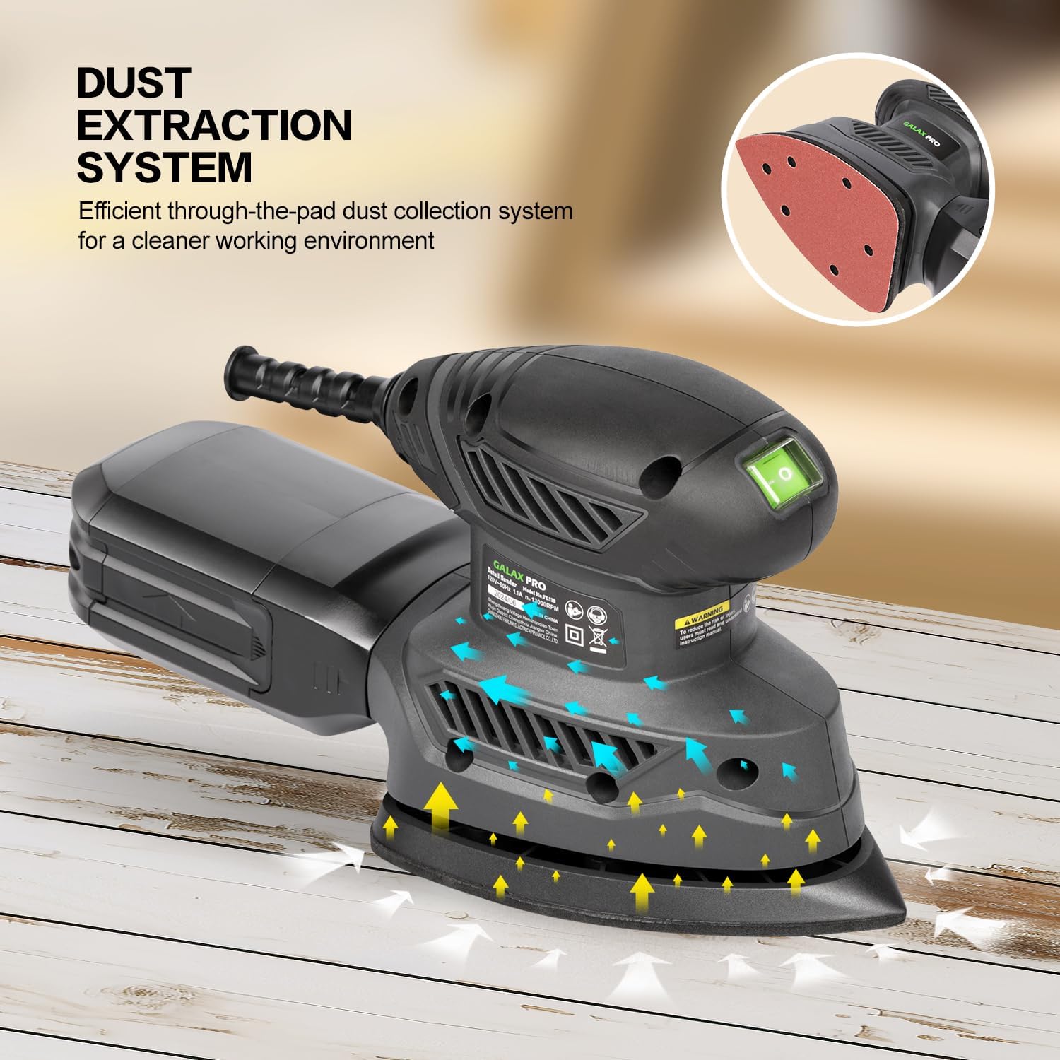 GALAX PRO 1.1A Detail Sander 13000 OPM with 20 Sandpapers Kit 3 GALAX PRO 1.1A Detail Sander 13000 OPM with 20 Sandpapers Kit - Image 3