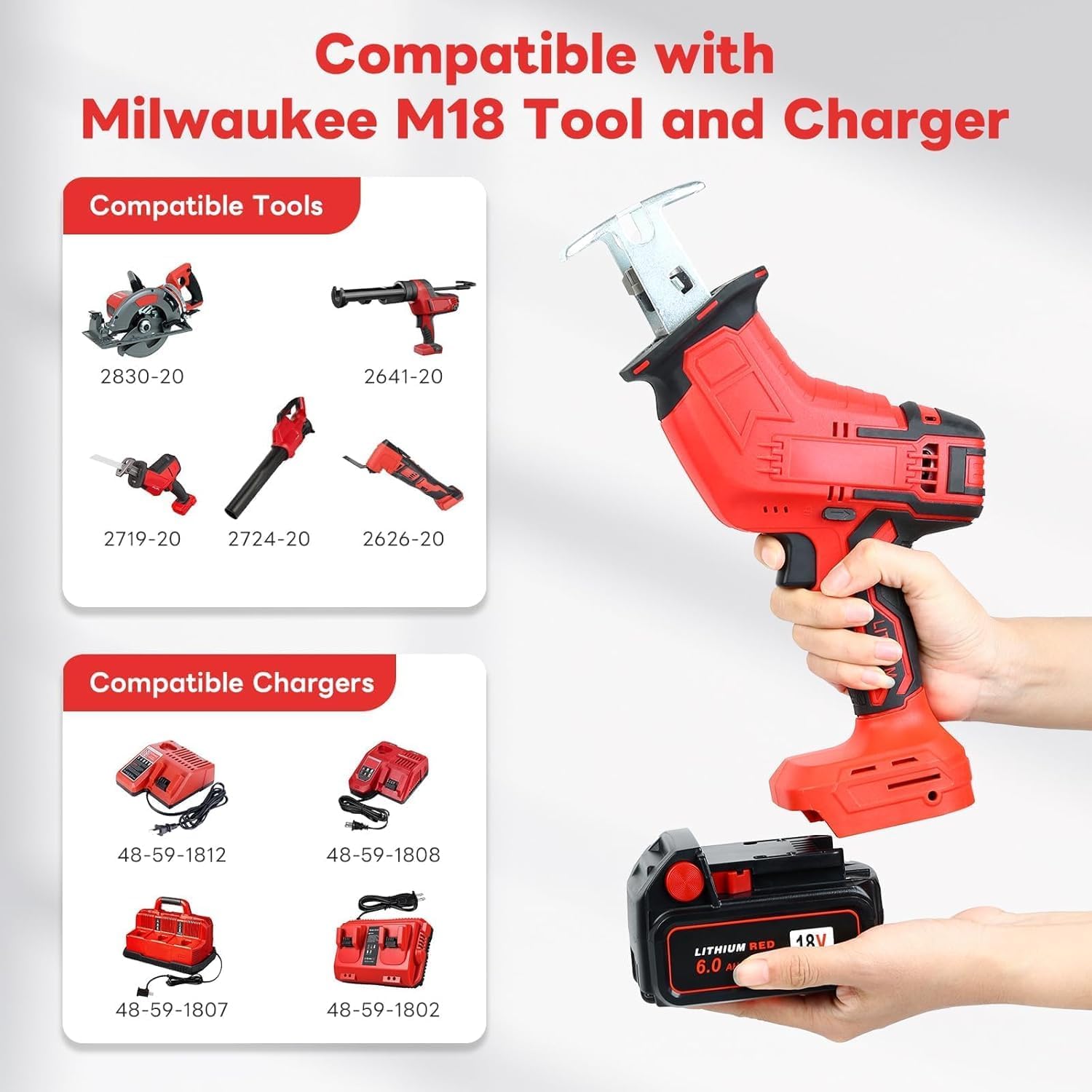 Mrupoo 4-Pack 18V 6000mAh Battery for Milwaukee M18 Tools 48-11-1860 3 Mrupoo 4-Pack 18V 6000mAh Battery for Milwaukee M18 Tools 48-11-1860 - Image 3