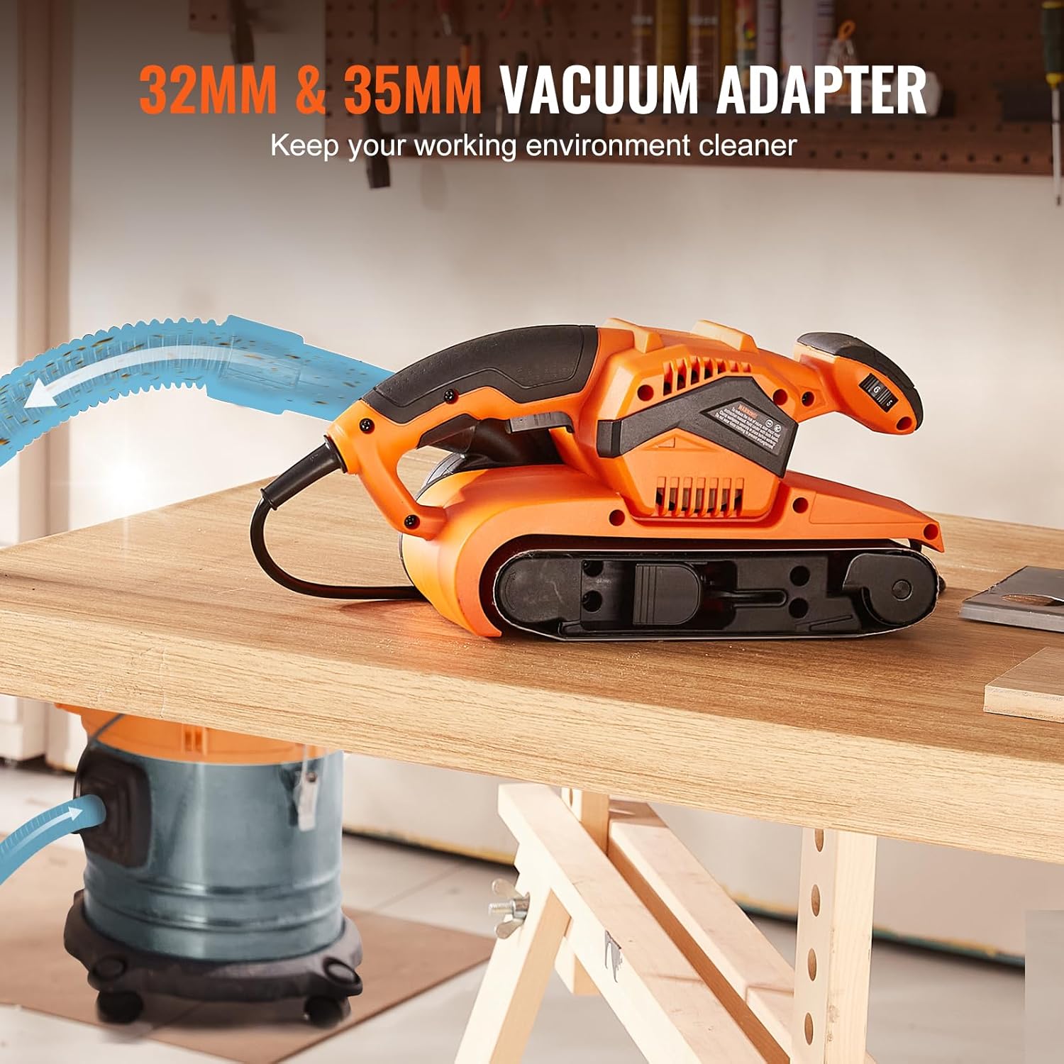 VEVOR 7A 3x21 Belt Sander 6 Speed Woodworking Bench Dust Bag 80G 4 VEVOR 7A 3x21 Belt Sander 6 Speed Woodworking Bench Dust Bag 80G - Image 4