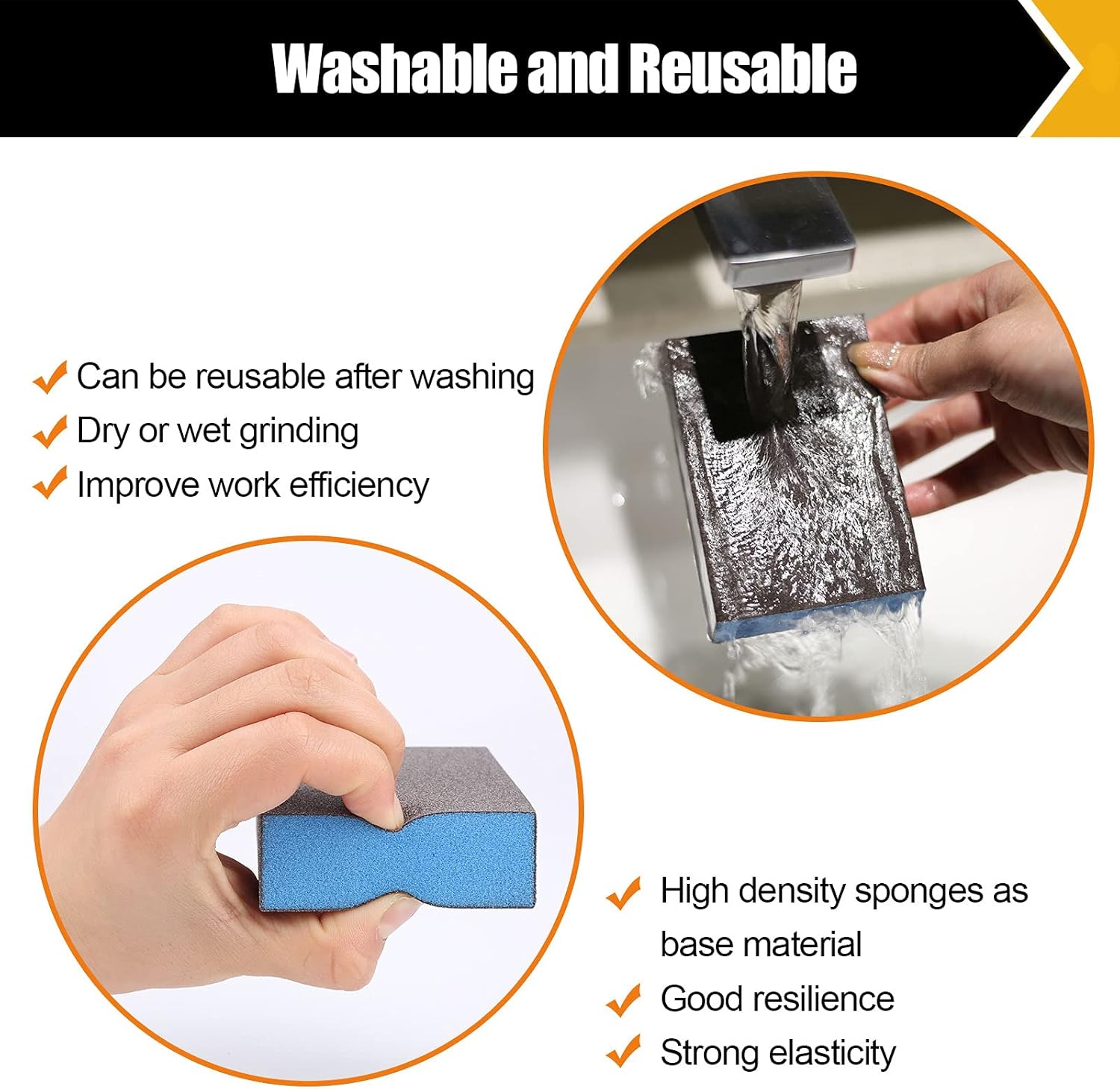 BOSHCRFAT 10pk Washable Sanding Blocks 60-220 Grit Wood Metal Drywall 5 BOSHCRFAT 10pk Washable Sanding Blocks 60-220 Grit Wood Metal Drywall - Image 5