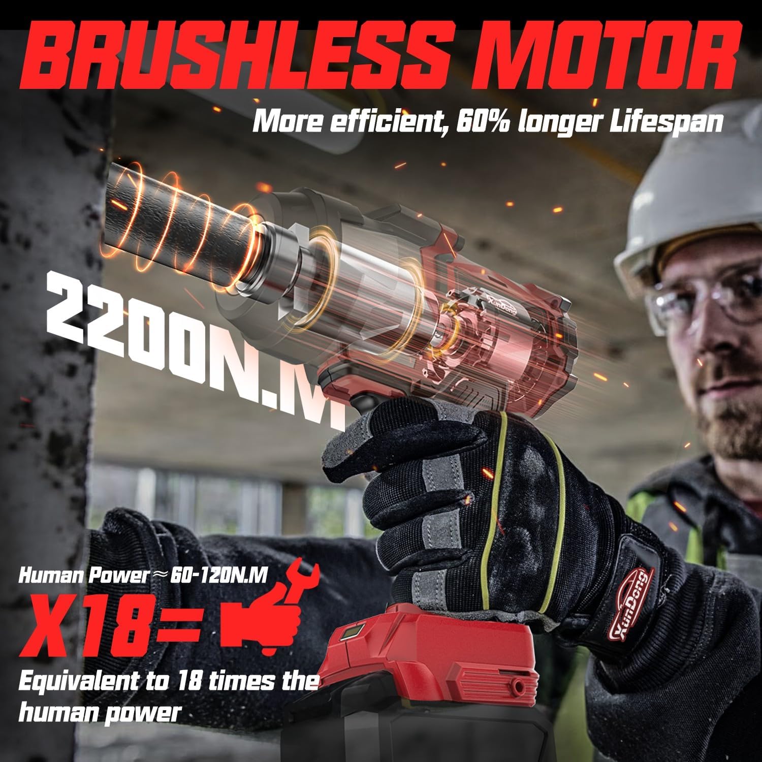 Milwaukee 18V Cordless Impact Wrench 1/2" 1600 Ft-Lbs Brushless 3 Milwaukee 18V Cordless Impact Wrench 1/2" 1600 Ft-Lbs Brushless - Image 3