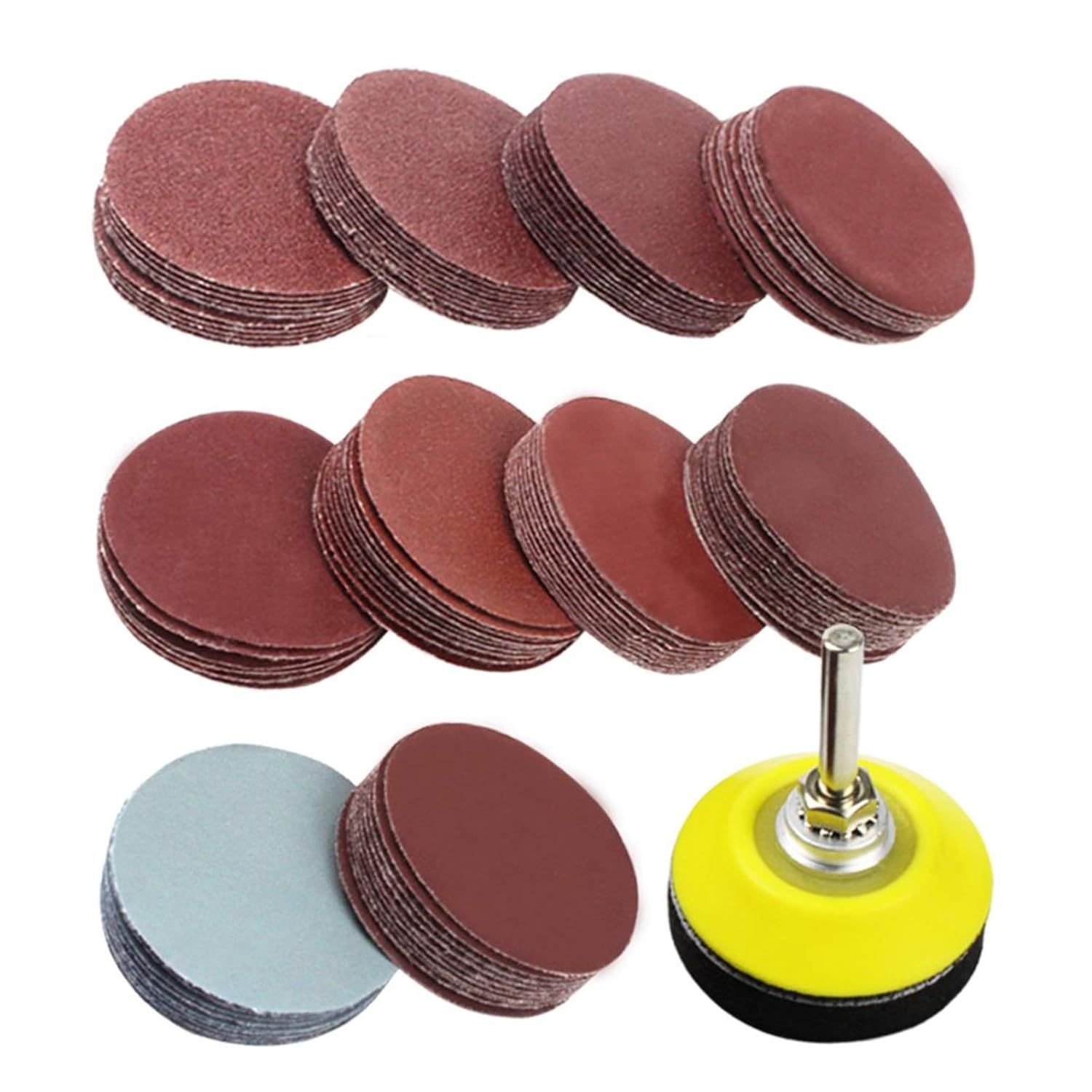 Coceca 100pc Sanding Disc Kit 2" Drill Attachment 80-3000 Grit 1 sander tool attachment for drill