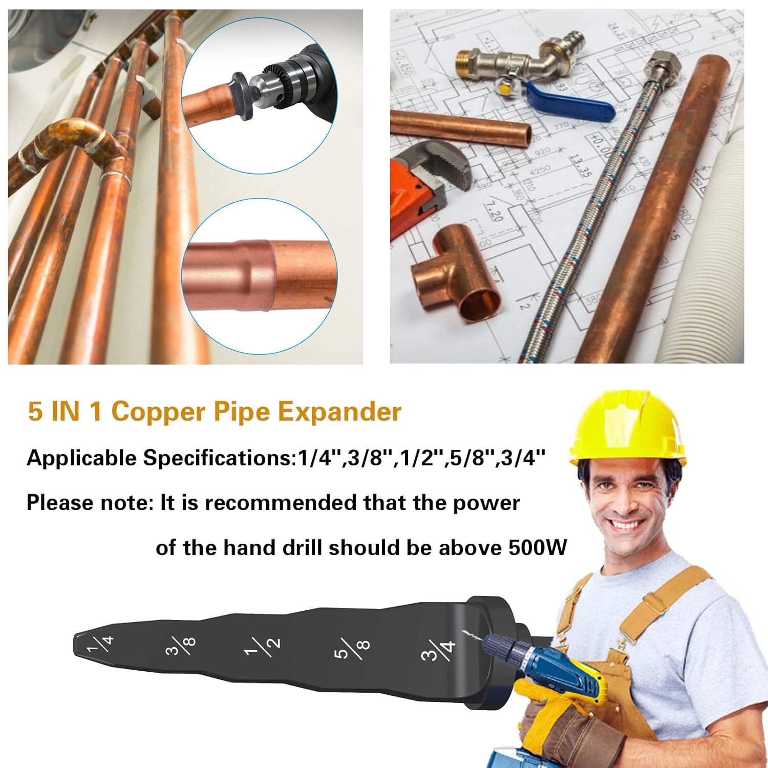 5-in-1 Copper Pipe Expander Tool for HVAC AC Repair 1/4 to 3/4 Inch 6 5-in-1 Copper Pipe Expander Tool for HVAC AC Repair 1/4 to 3/4 Inch - Image 6