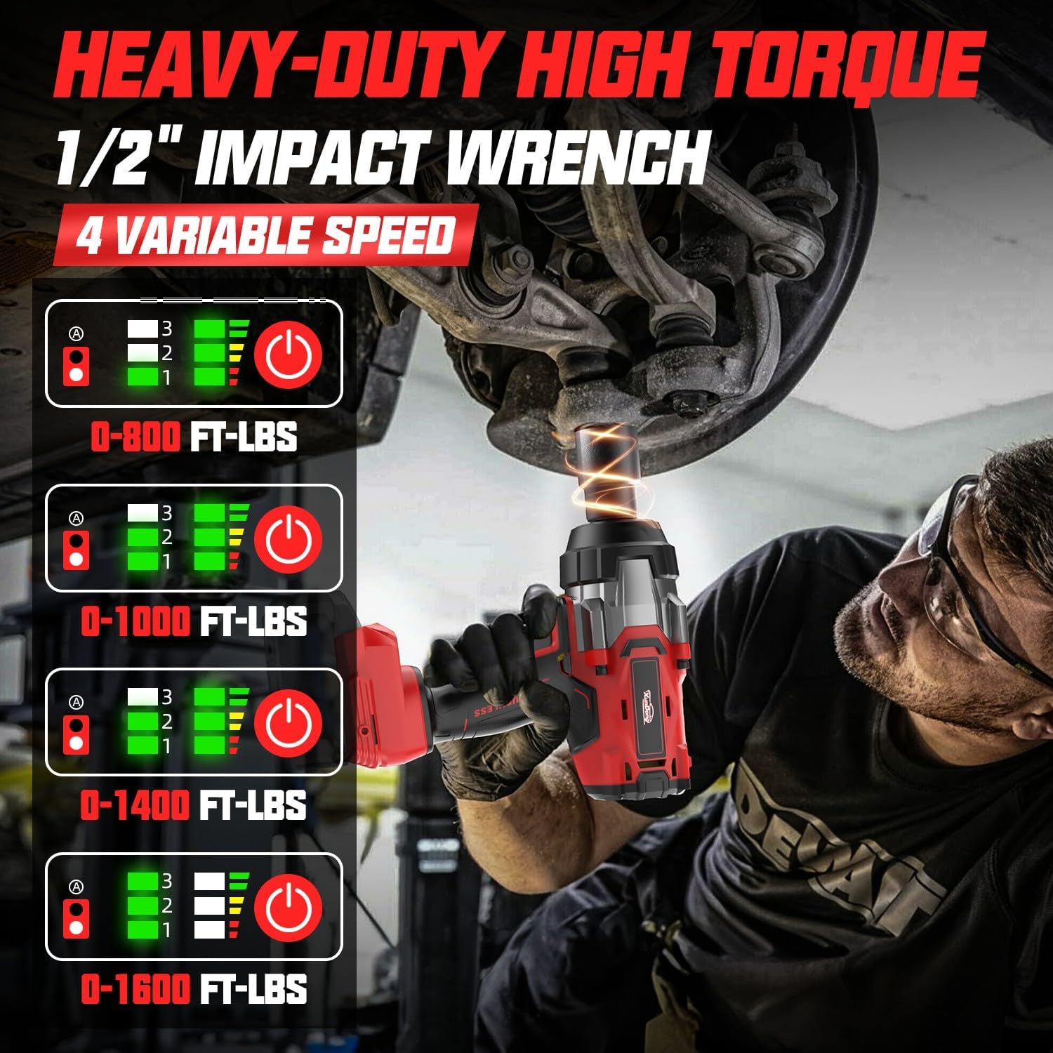 Milwaukee 18V Cordless Impact Wrench 1/2" 1600 Ft-Lbs Brushless 4 Milwaukee 18V Cordless Impact Wrench 1/2" 1600 Ft-Lbs Brushless - Image 4