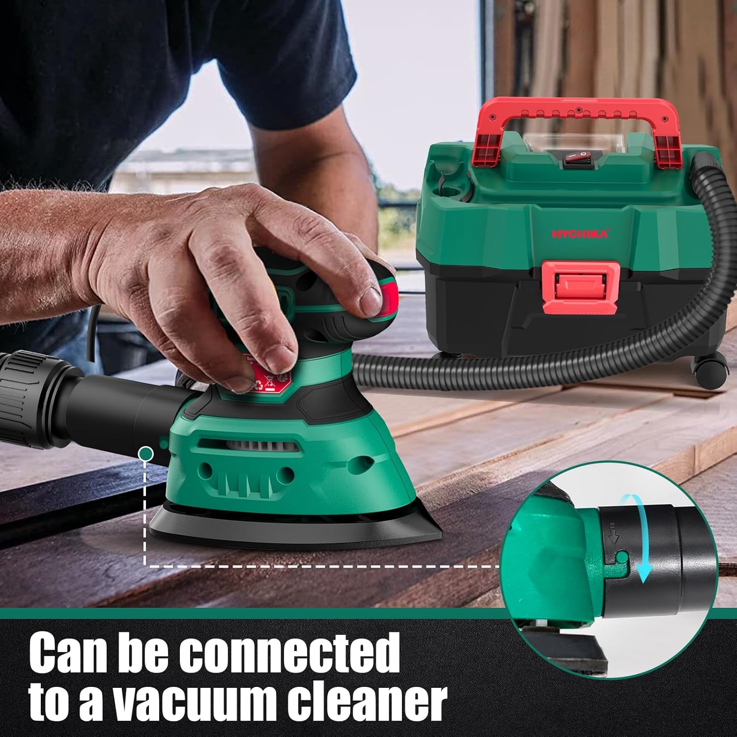 HYCHIKA Detail Sander 13000 OPM Palm Sander with Dust Collection
``` 4 HYCHIKA Detail Sander 13000 OPM Palm Sander with Dust Collection
``` - Image 4