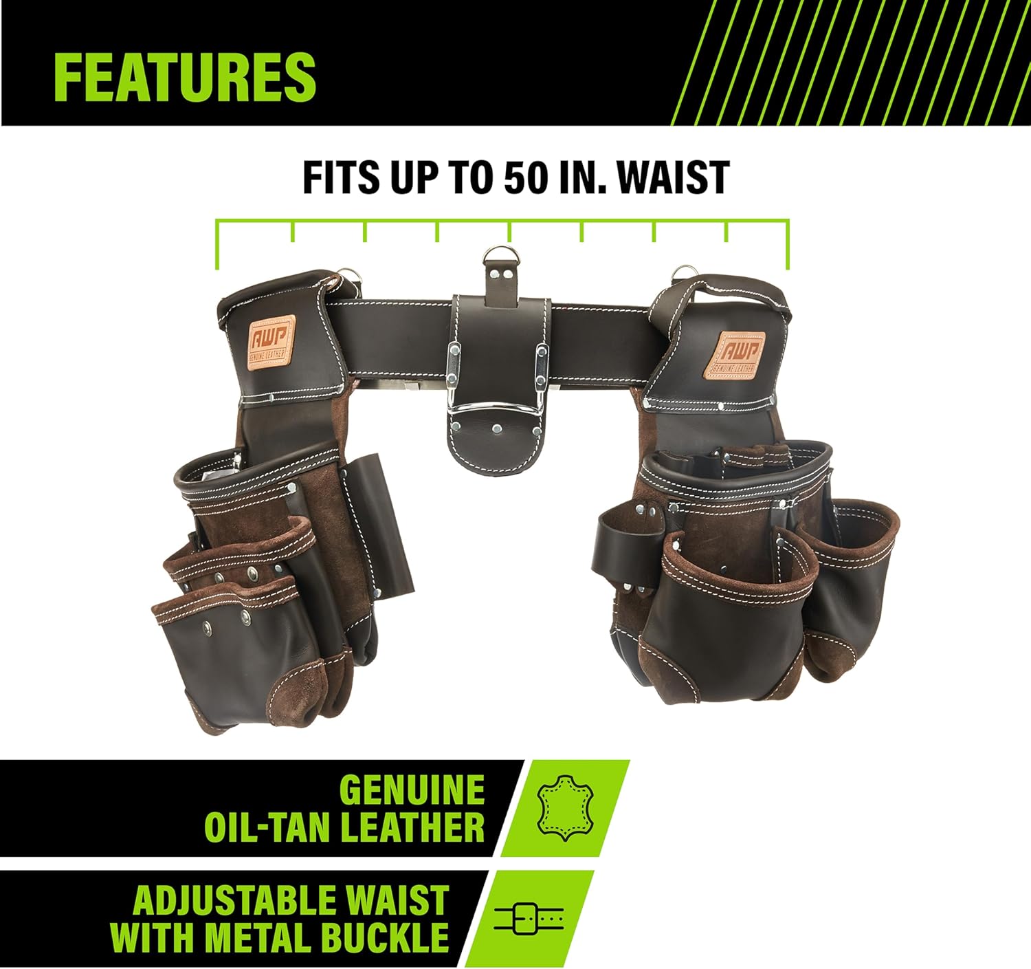 AWP Premium Durable Tool Belt Rig Organizer for Professionals 3 AWP Premium Durable Tool Belt Rig Organizer for Professionals - Image 3